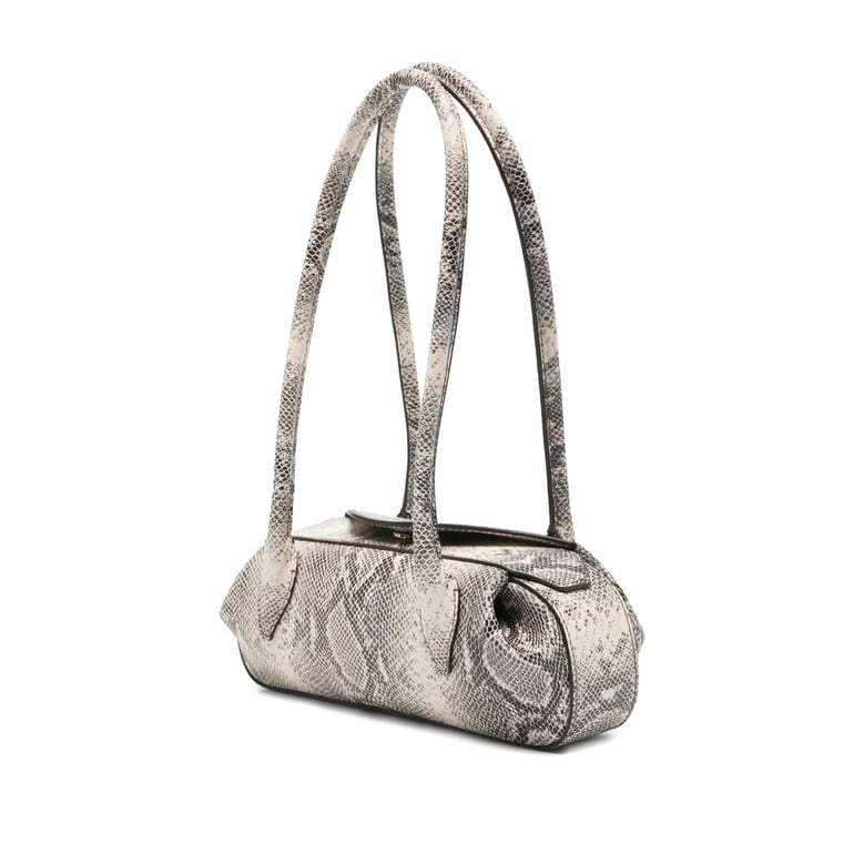 bag in ash snakeskin with top handle by Selfnex