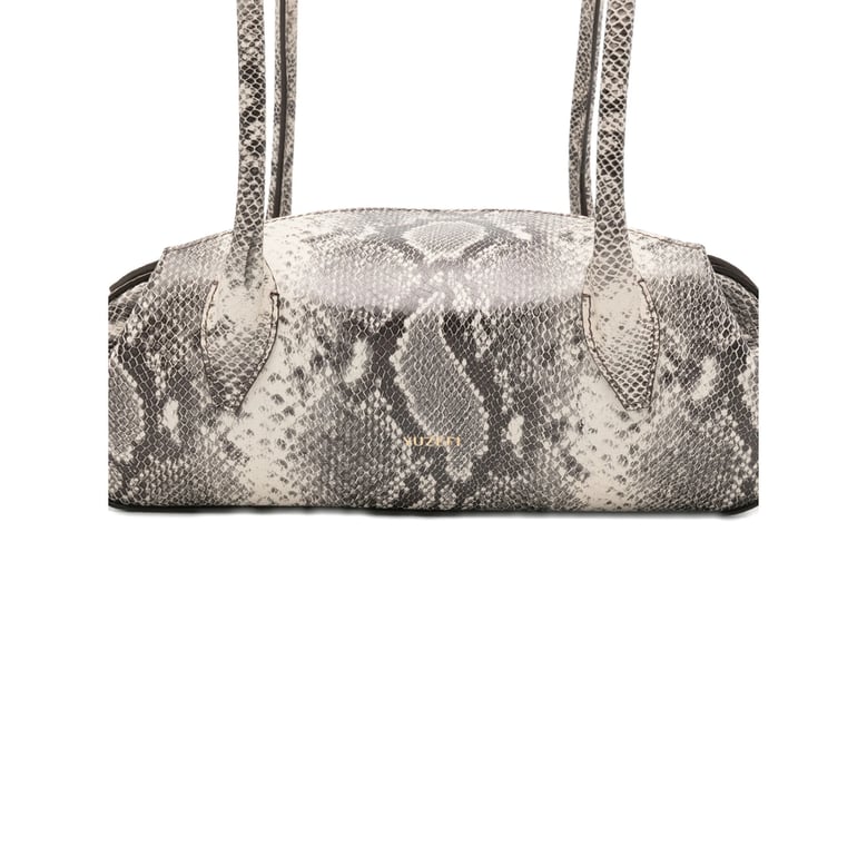 bag in ash snakeskin with top handle by Selfnex