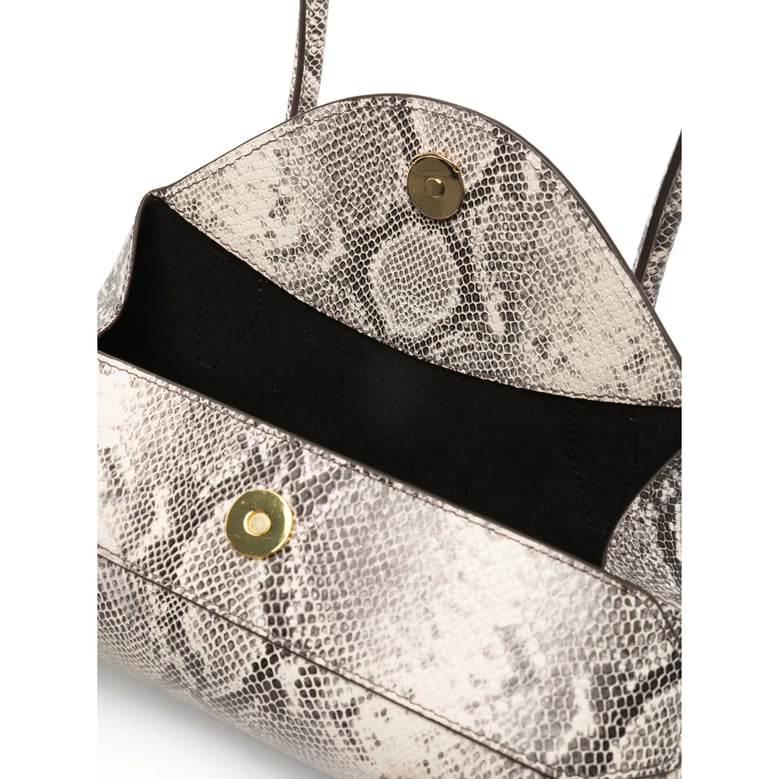 bag in ash snakeskin with top handle by Selfnex
