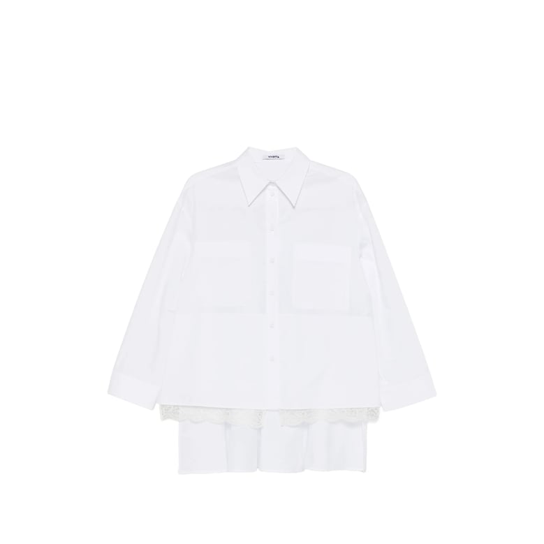 white shirt with lace trim by Selfnex