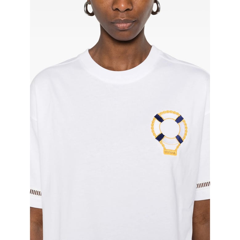t-shirt with embroidered detail by Selfnex