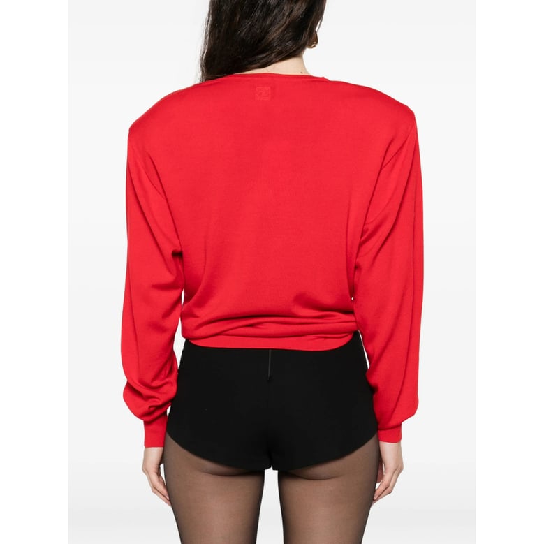 knot detail red wool sweater by Selfnex