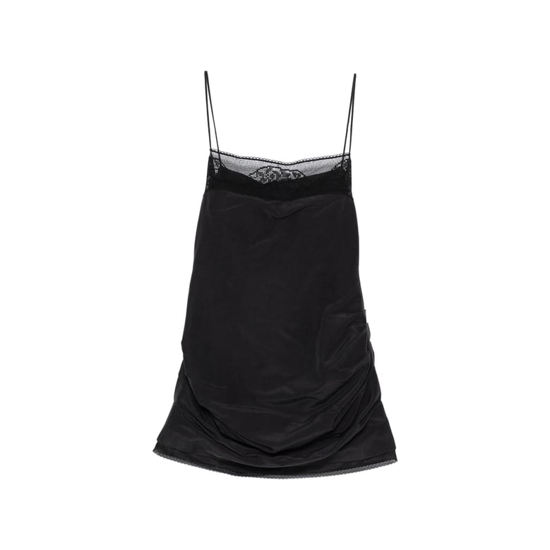 dress with lace trim and gathered detail by Selfnex