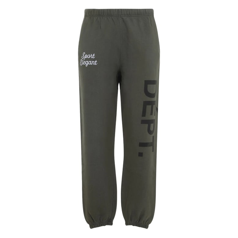 faded olive graphic track pants by Selfnex