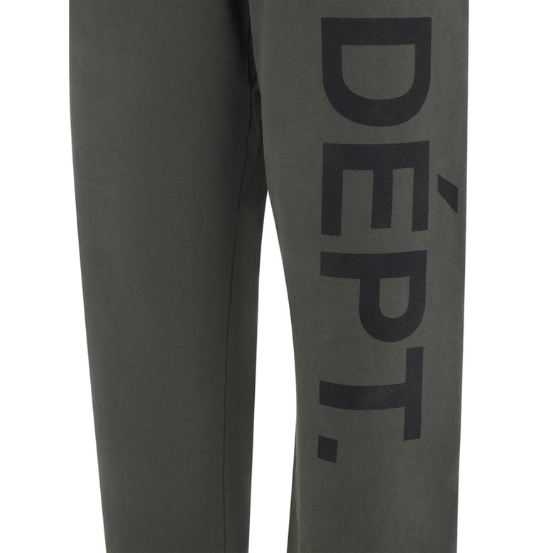 faded olive graphic track pants by Selfnex