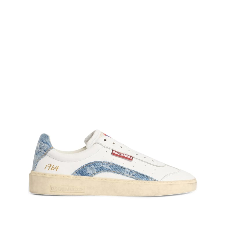 white and blue panelled sneakers by Selfnex
