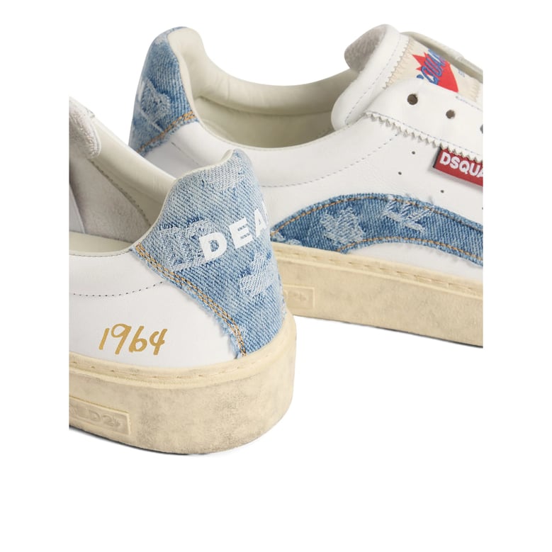 white and blue panelled sneakers by Selfnex