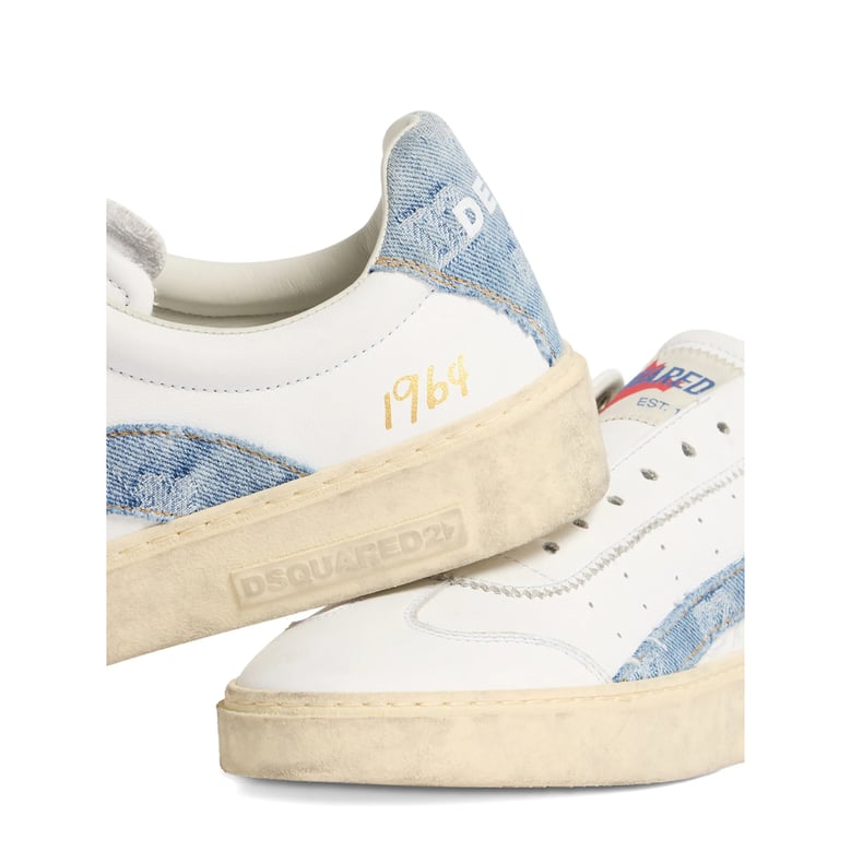 white and blue panelled sneakers by Selfnex