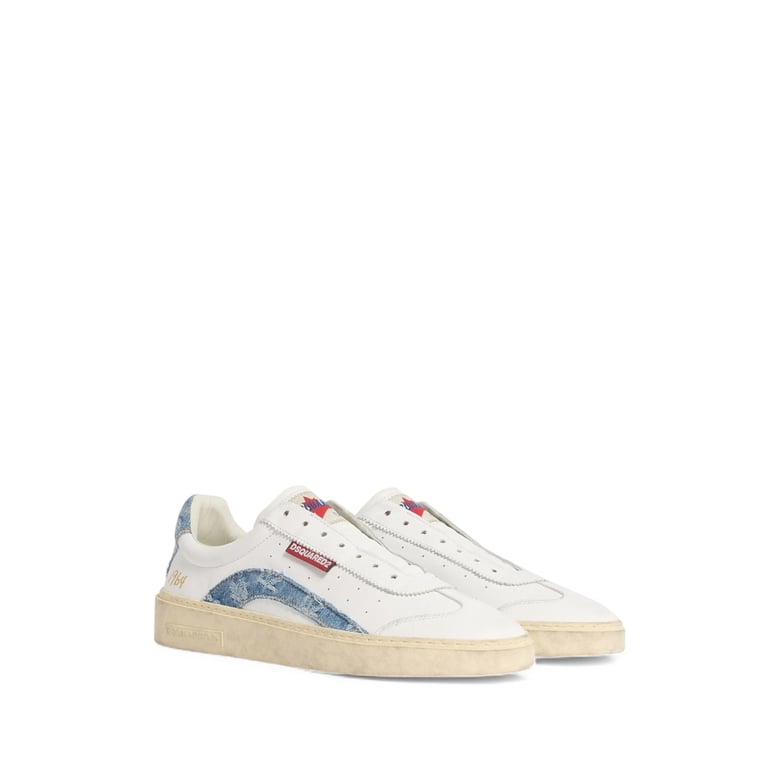 white and blue panelled sneakers by Selfnex