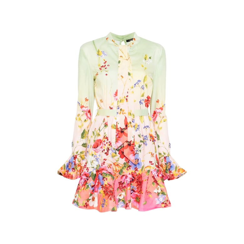 floral print long sleeve dress by Selfnex