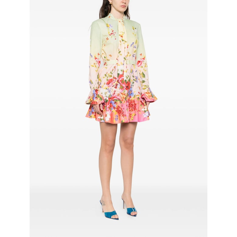floral print long sleeve dress by Selfnex