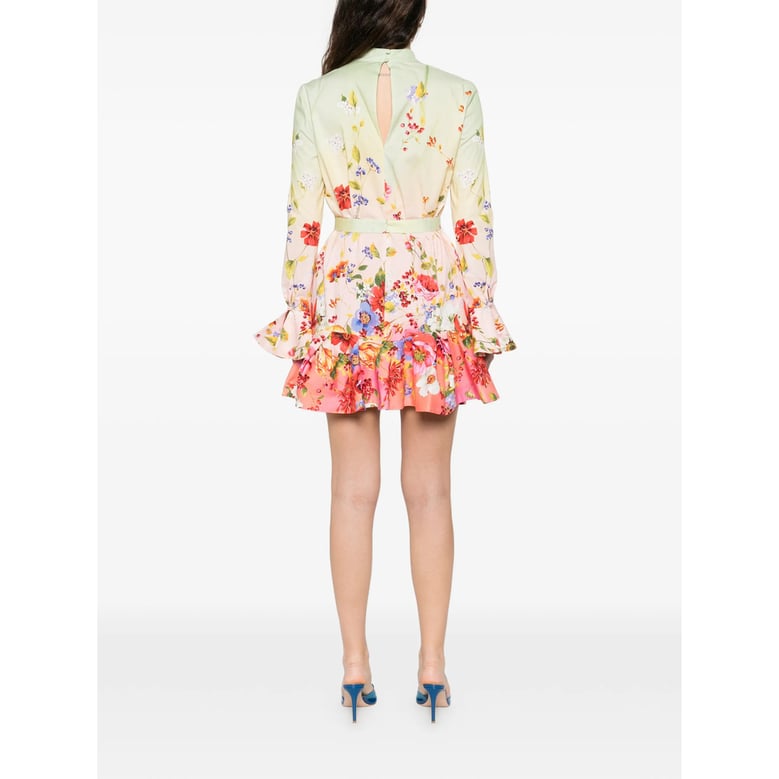 floral print long sleeve dress by Selfnex