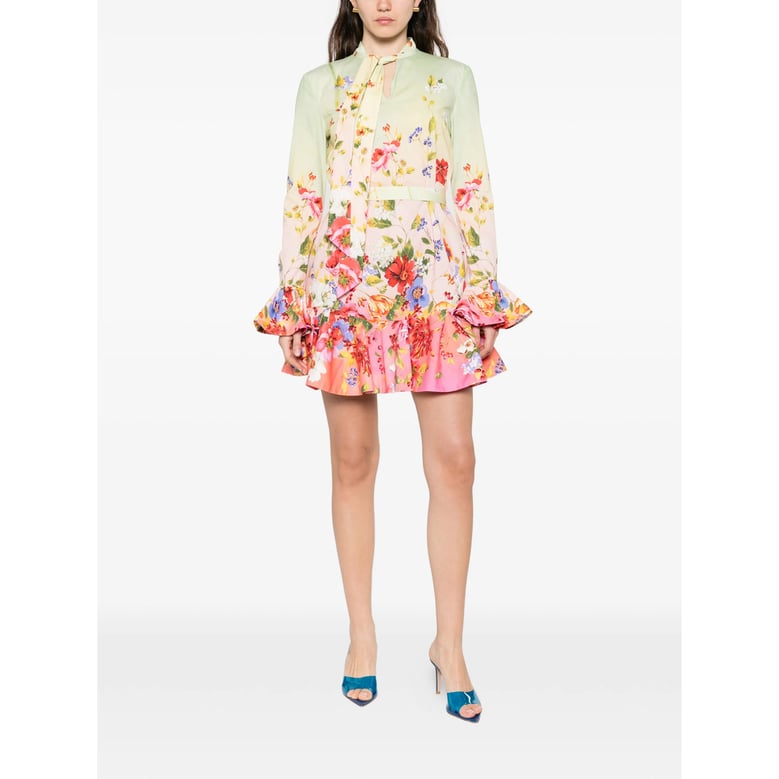 floral print long sleeve dress by Selfnex