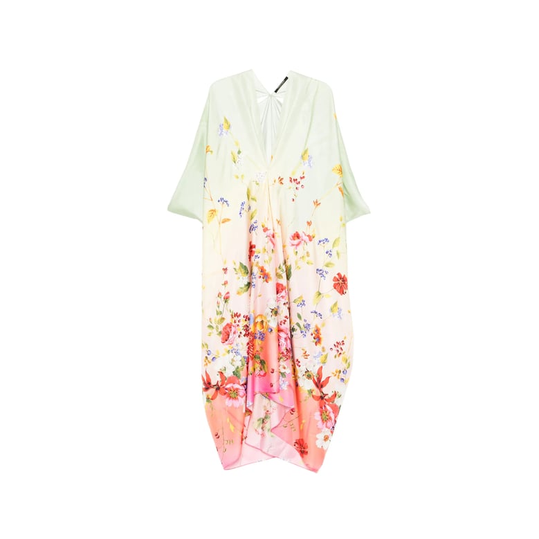 light green floral print dress by Selfnex