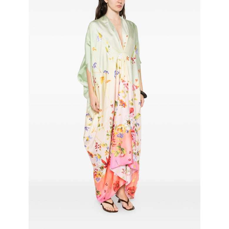light green floral print dress by Selfnex