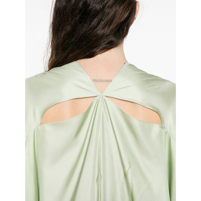 light green floral print dress by Selfnex