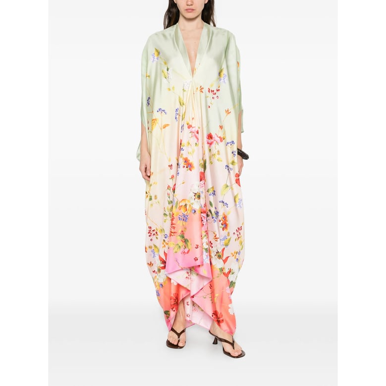 light green floral print dress by Selfnex