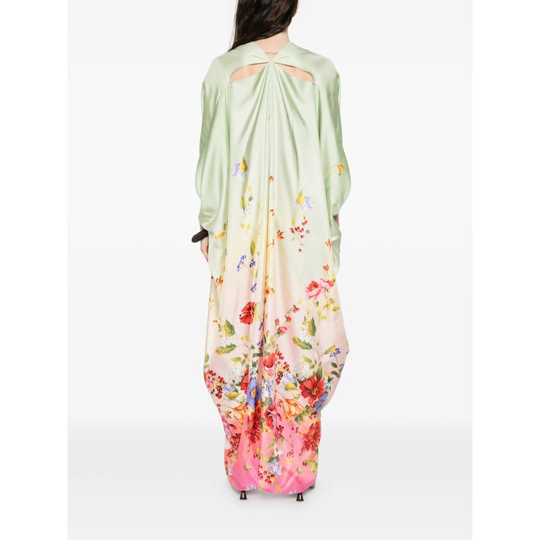 light green floral print dress by Selfnex