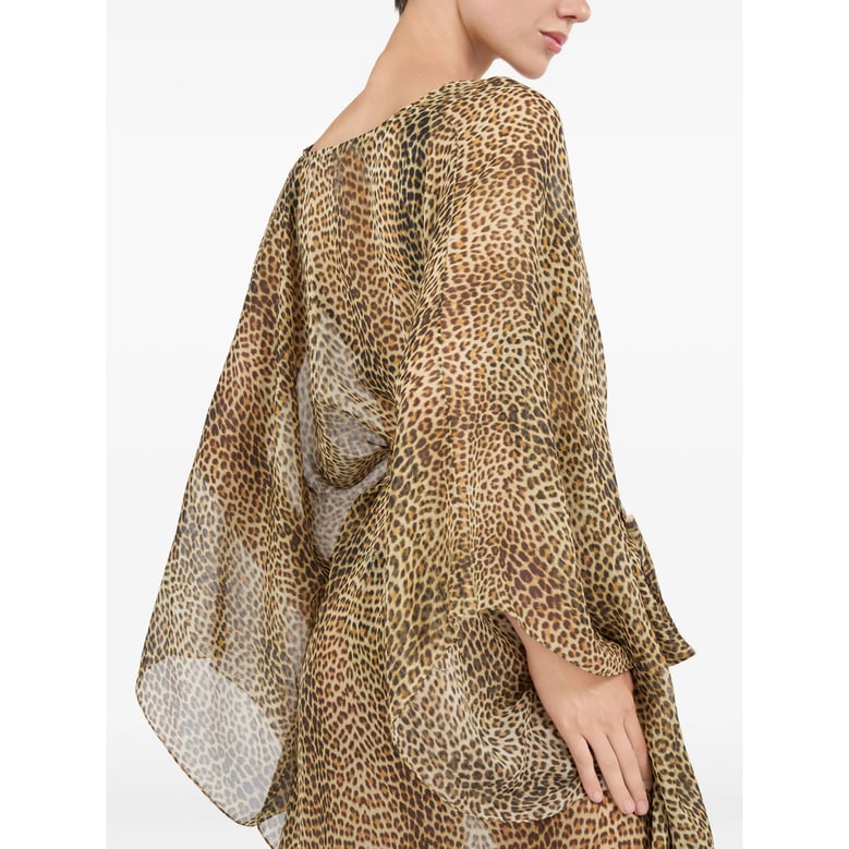beach dress beige leopard print by Selfnex