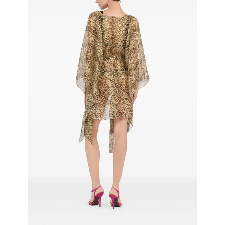beach dress beige leopard print by Selfnex