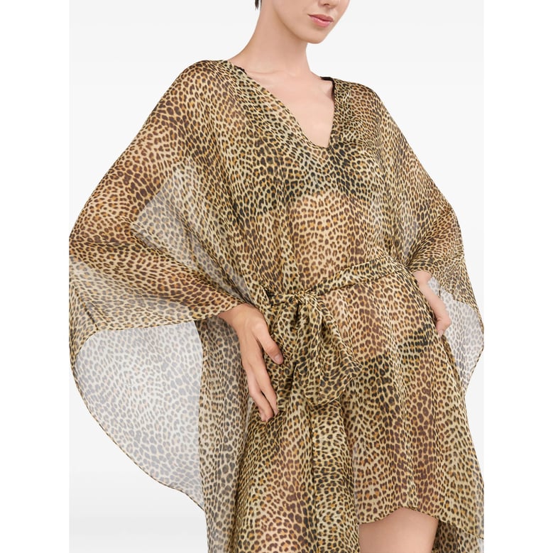 beach dress beige leopard print by Selfnex