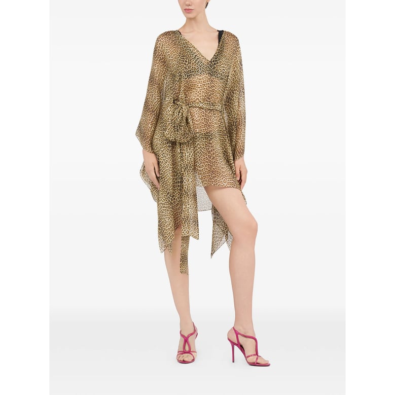 beach dress beige leopard print by Selfnex