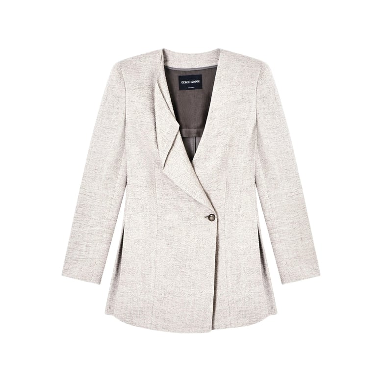 grey textured jacket with button fastening by Selfnex