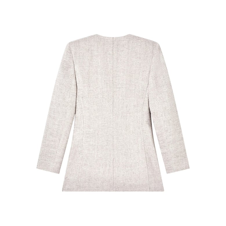 grey textured jacket with button fastening by Selfnex