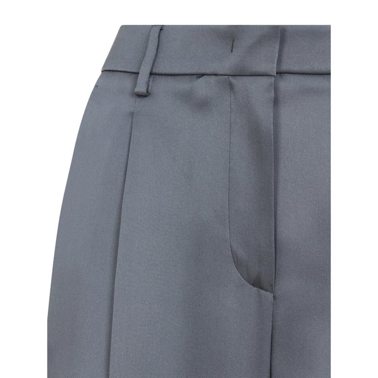 grey silk pleated trousers by Selfnex