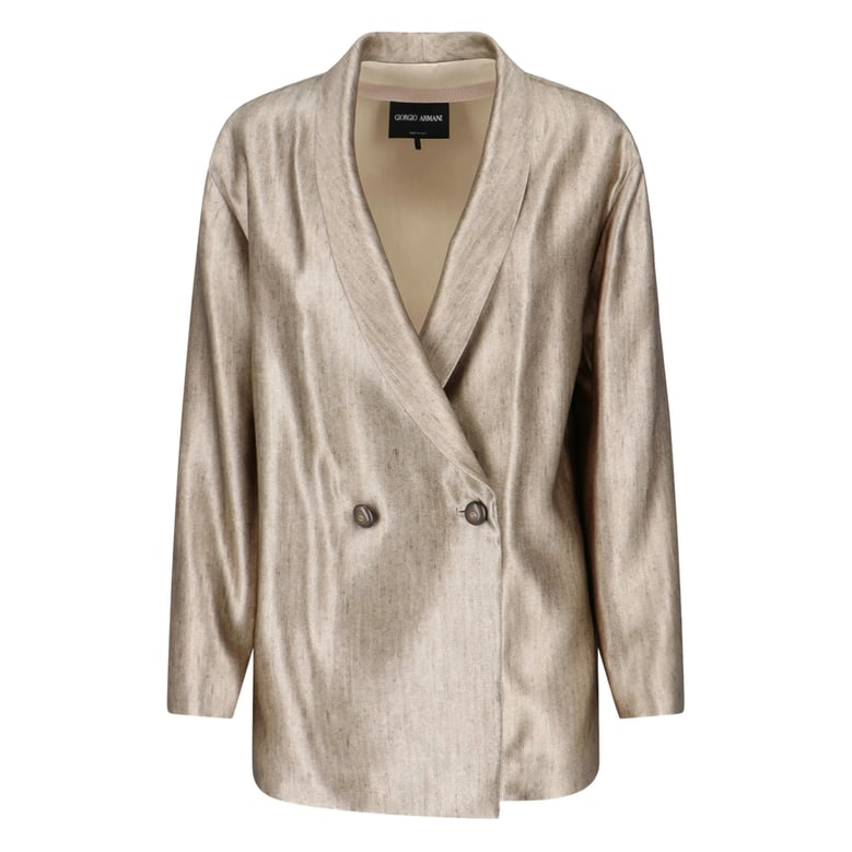 double-breasted light beige jacket by Selfnex