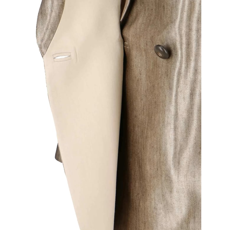 double-breasted light beige jacket by Selfnex
