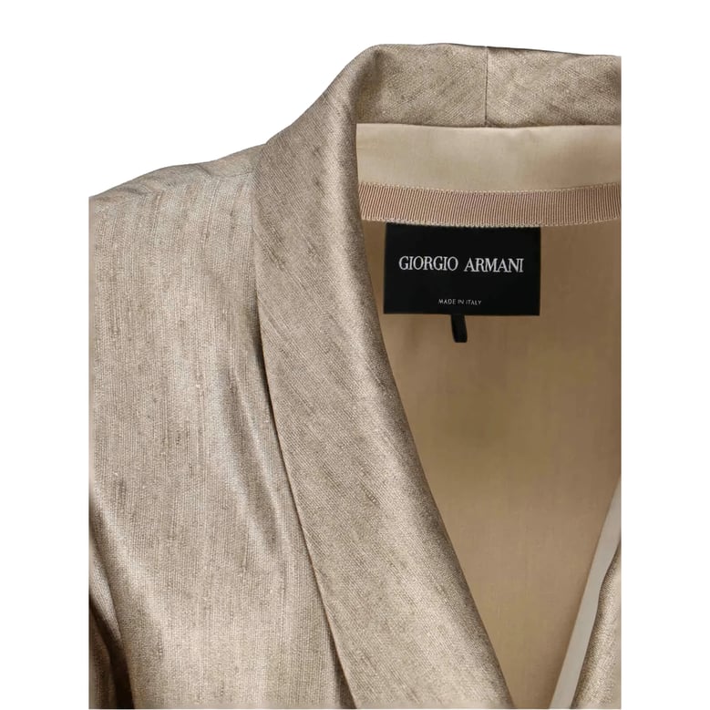 double-breasted light beige jacket by Selfnex