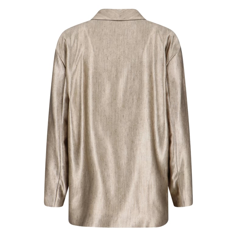 double-breasted light beige jacket by Selfnex