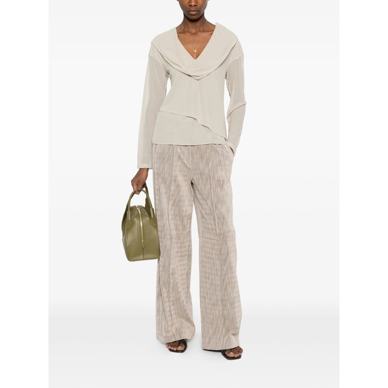 trousers high-waisted beige textured by Selfnex