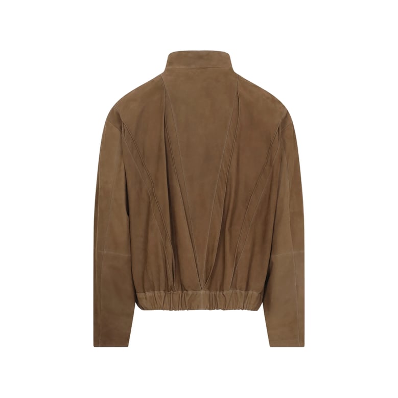 brown suede panelled outerwear by Selfnex
