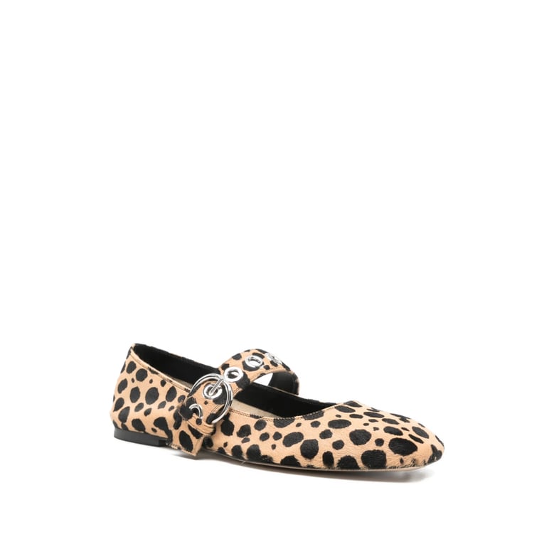 beige and black animal print shoes by Selfnex