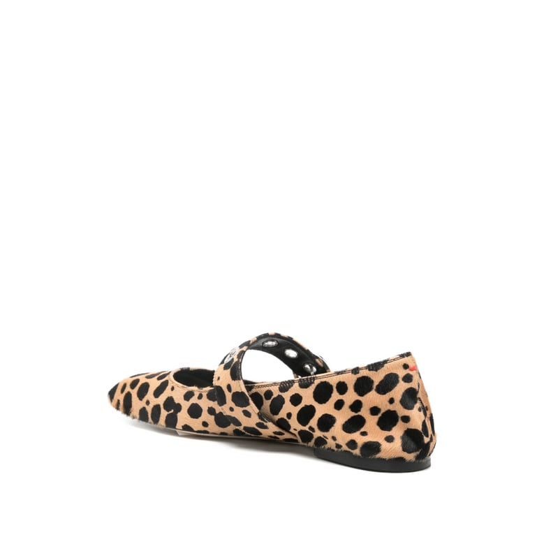 beige and black animal print shoes by Selfnex
