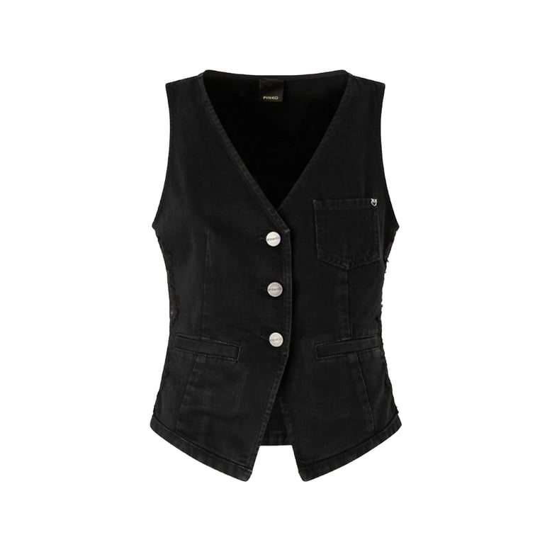 black waistcoat with lace detail by Selfnex