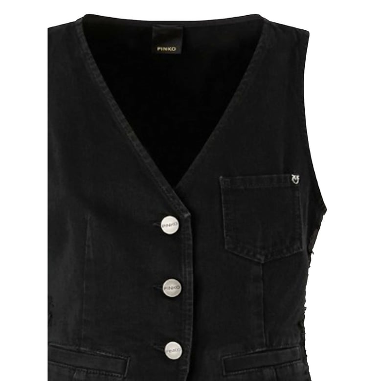 black waistcoat with lace detail by Selfnex