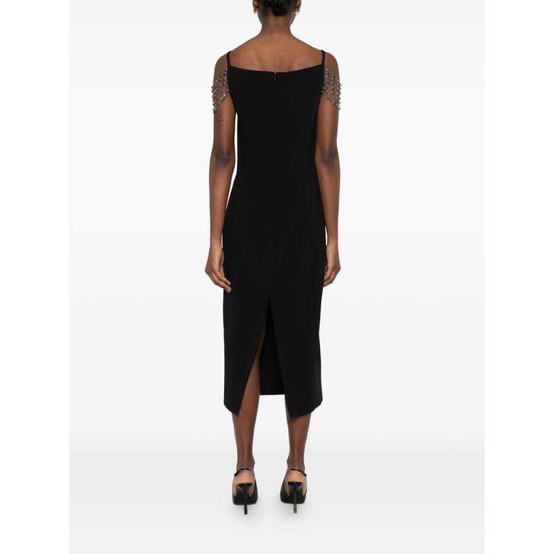 spaghetti straps dress with chain embellishment by Selfnex