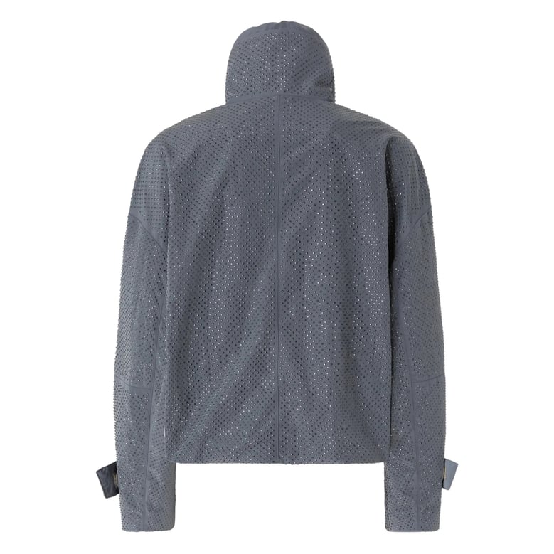 perforated drawstring hooded outerwear by Selfnex