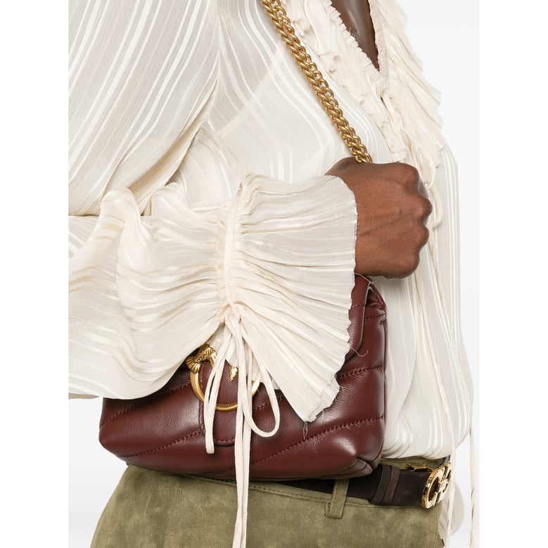 swan white ruffle trim blouse by Selfnex