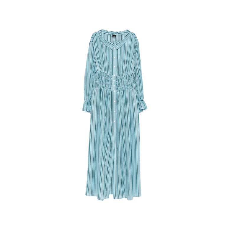 striped dress with button fastening by Selfnex