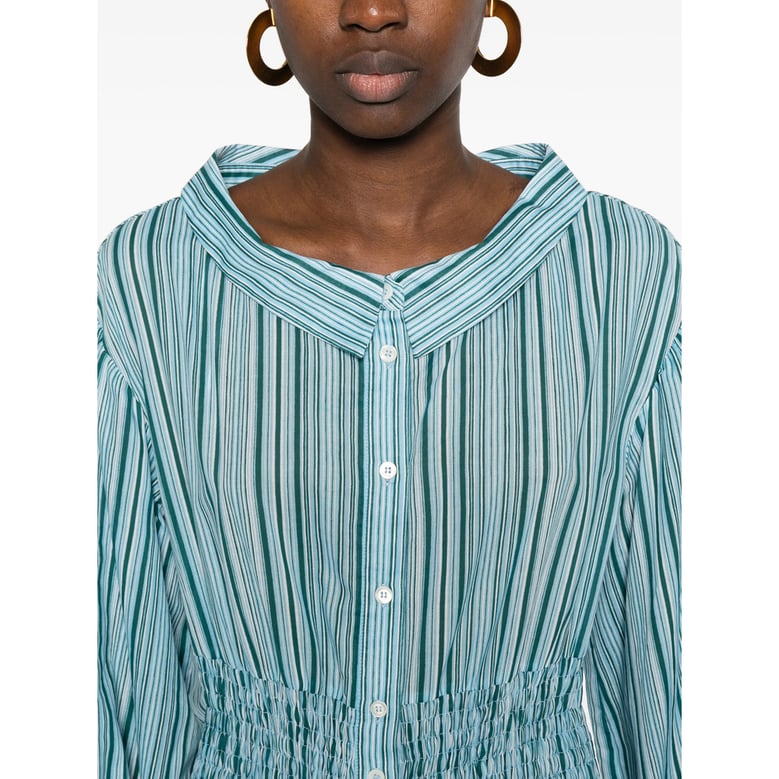 striped dress with button fastening by Selfnex