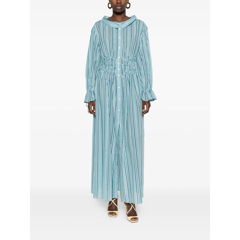 striped dress with button fastening by Selfnex