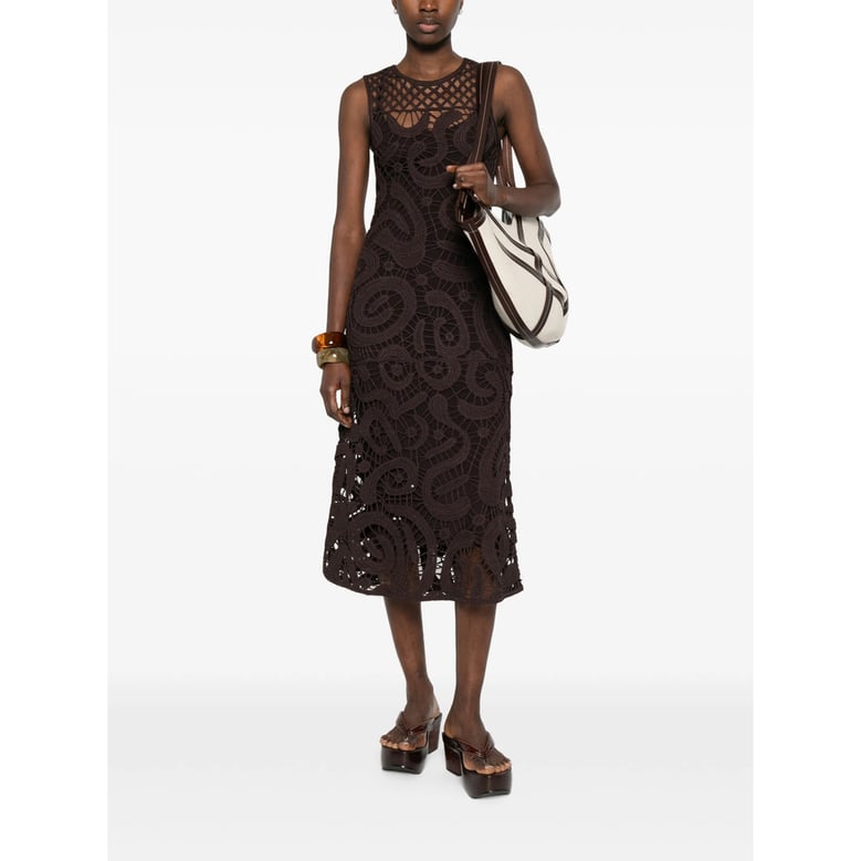 dress brown crochet detail by Selfnex