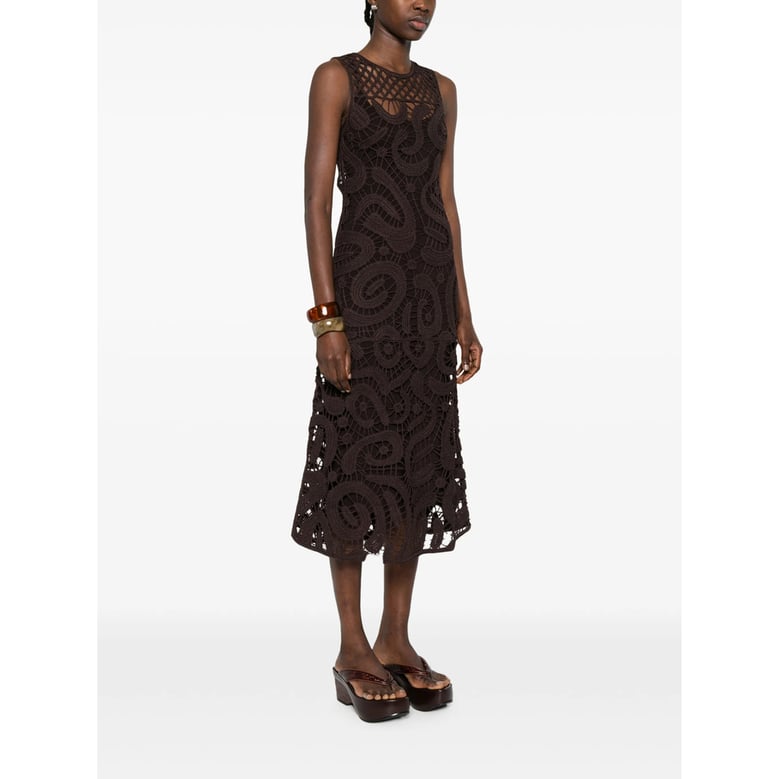 dress brown crochet detail by Selfnex