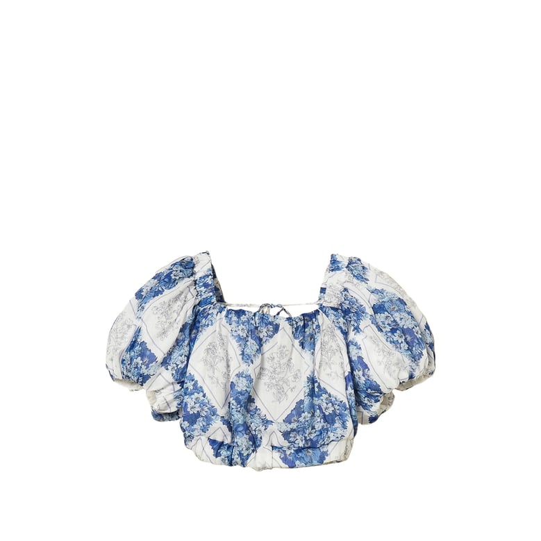 shirt floral print white/blue by Selfnex