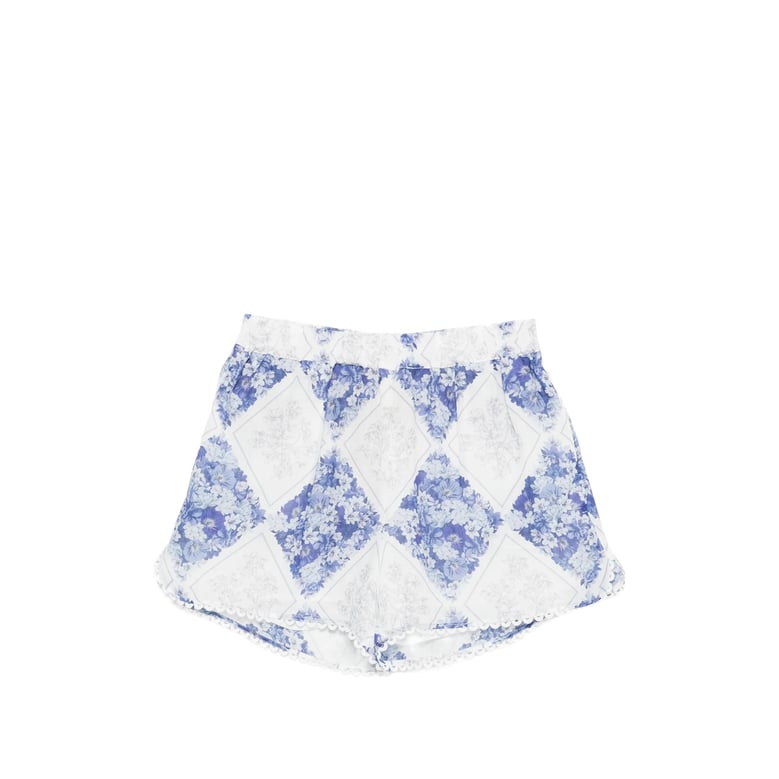 mini shorts lace trim blue/white by Selfnex