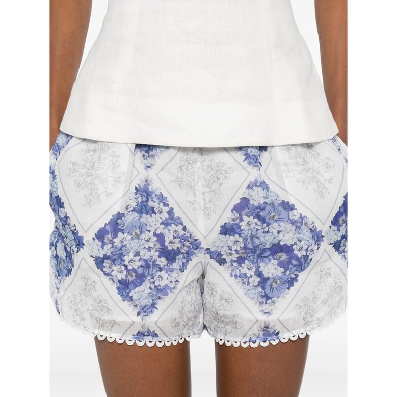 mini shorts lace trim blue/white by Selfnex
